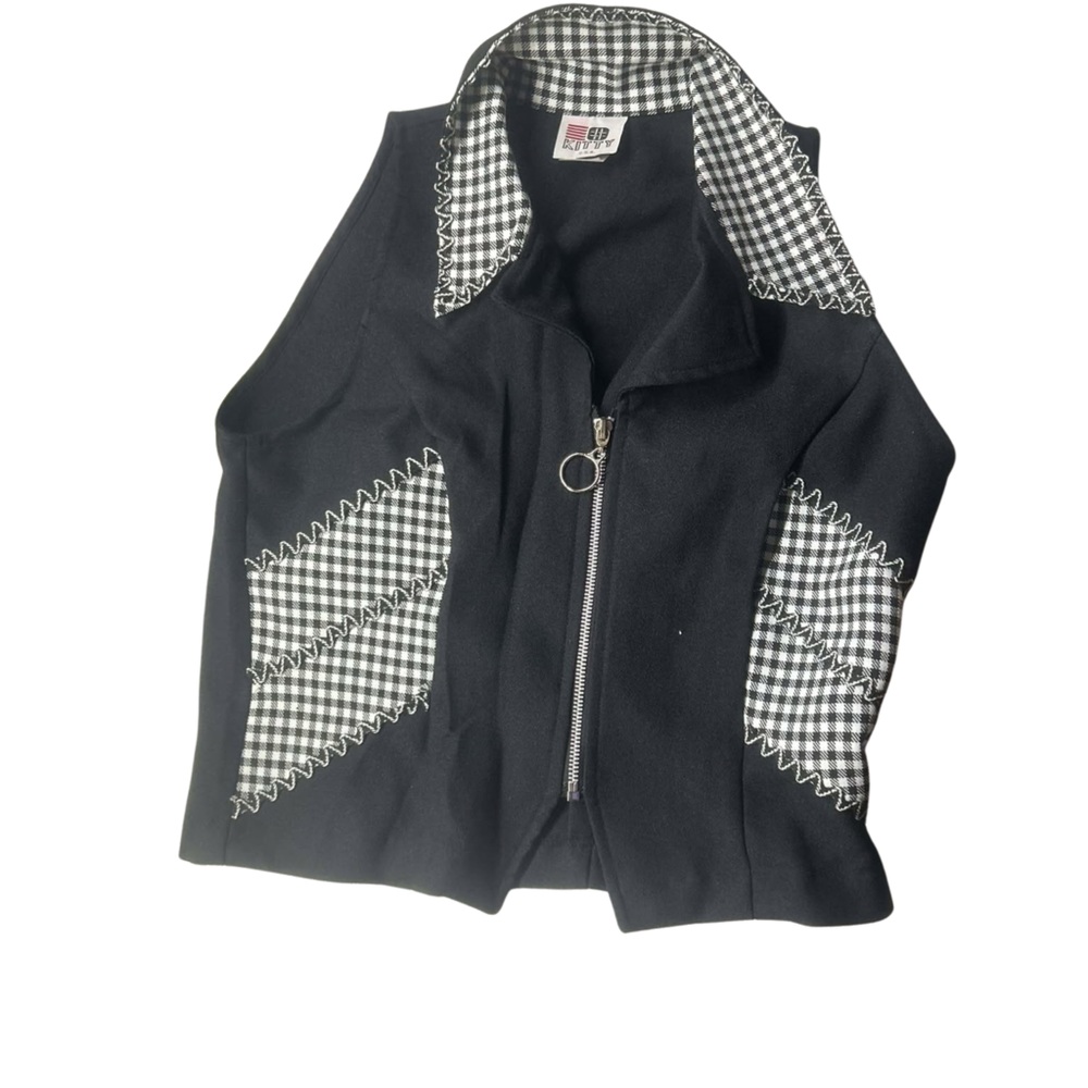 Black and White Checkered Vest